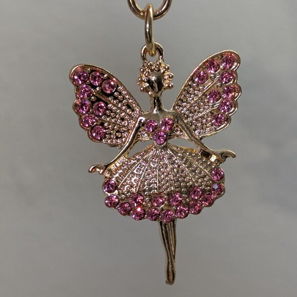 Unbranded Accessories - Bag charm fairy, pink rhinestones/heart. New!